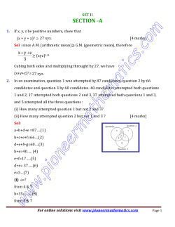 KVS Mathematics Olympiad Paper solutions Regional Level Set 2
