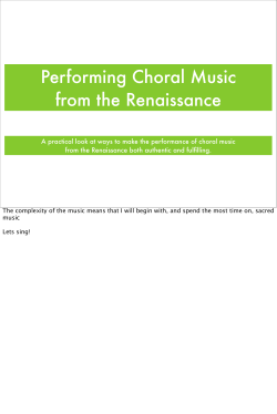 Performing Choral Music from the Renaissance