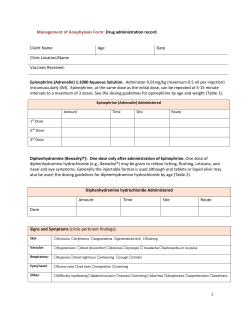 Management of Anaphylaxis Form