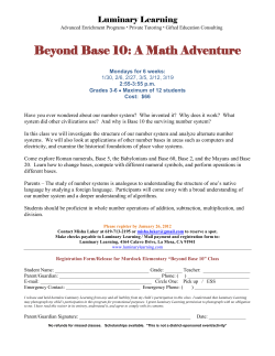 Beyond Base 10: A Math Adventure - La Mesa