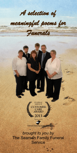 A selection of meaningful poems for Funerals