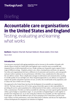 Accountable care organisations in the United