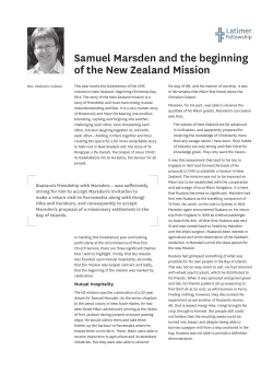 Samuel Marsden and the beginning of the New Zealand Mission
