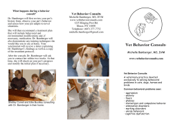 a copy of the Vet Behavior Consults brochure