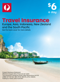 6 a day Travel Insurance Product Disclosure Statement