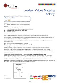 Leaders` Values Mapping Activity