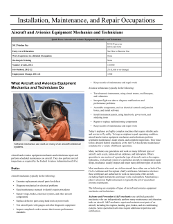Aircraft and Avionics Equipment Mechanics and Technicians
