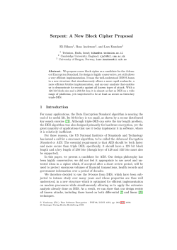 Serpent: A New Block Cipher Proposal