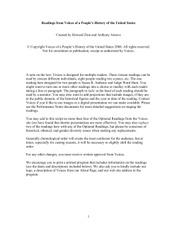 Readings from Voices Script - Voices of a People`s History