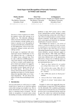Semi-Supervised Recognition of Sarcasm in Twitter and Amazon