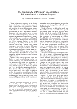 The Productivity of Physician Specialization