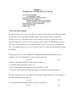 Chapter 2 HYDROLOGY AND THE SIZE OF A RIVER