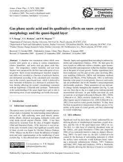 Gas phase acetic acid and its qualitative effects on snow crystal