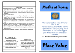 Parent booklet Place Value