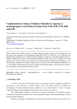 Conductometric Study of Sodium Chloride in Aqueous 2