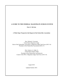 A Guide to the Federal Magistrate Judges System&mdash;Updated
