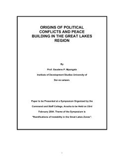 Origins of political conflicts and peace building in the Great Lakes