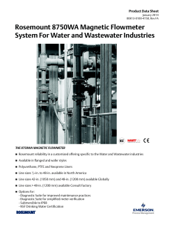 Product Data Sheet: Rosemount 8750WA Magnetic Flowmeter