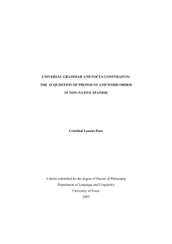 Universal Grammar and focus constraints