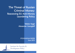 The Threat of Russian Criminal Money