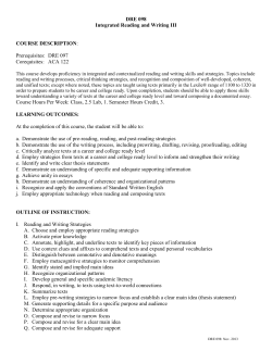 DRE 098 Course Outline