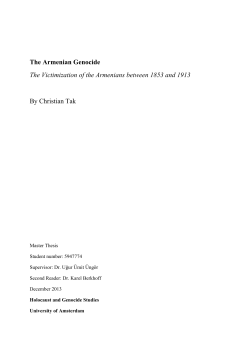 The Armenian Genocide The Victimization of the - UvA-DARE