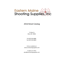 2016 Retail Catalog - Eastern Maine Shooting Supplies