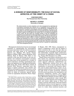 The Role of Social Approval at the Onset of a Crisis