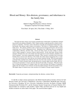 Blood and Money: Kin altruism, governance, and inheritance