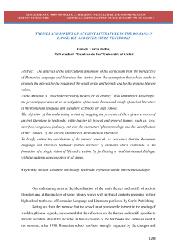 THEMES AND MOTIFS OF ANCIENT LITERATURE IN THE