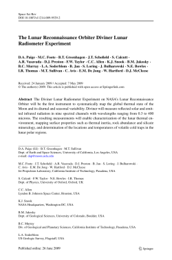 The Lunar Reconnaissance Orbiter Diviner Lunar Radiometer
