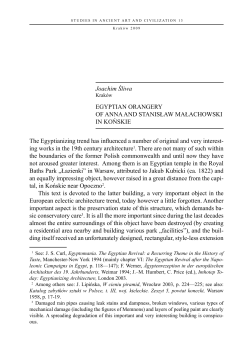 Joachim Śliwa egyptian orangery of AnnA And StAniSłAw