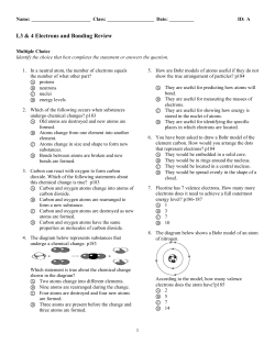 Electrons and Chemical Bonding Review