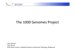The 1000 Genomes Project