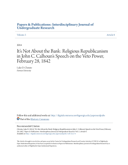 It`s Not About the Bank: Religious Republicanism in John C