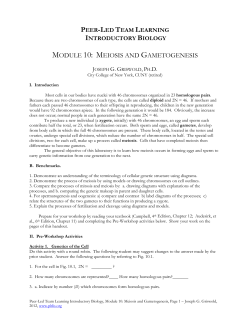 MODULE 10: MEIOSIS AND G - Peer