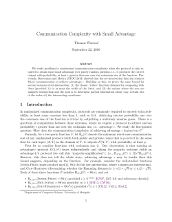 Communication Complexity with Small Advantage
