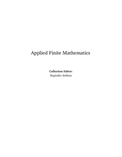 Applied Finite Mathematics