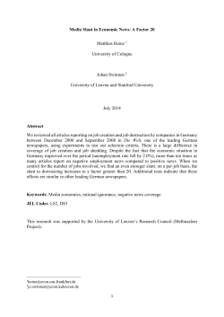 Media Slant in Economic News: A Factor 20 Matthias Heinz 1