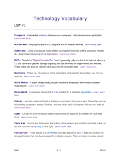 List of Vocab Words - Madison Middle School Information Technology