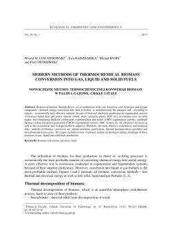 MODERN METHODS OF THERMOCHEMICAL BIOMASS