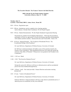 The Executive Branch: The Framers` Intent to the Bush Doctrine