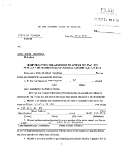 SC12-1987 Motion to Appear - Christopher Handman