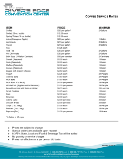 Coffee/Break Items - River`s Edge Convention Center