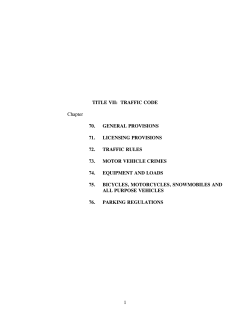 Title VII Traffic Code