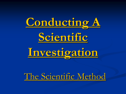 Conducting A Scientific Investigation