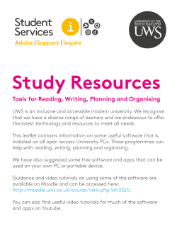 Student Resources leaflet