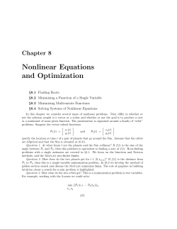 Nonlinear Equations and Optimization
