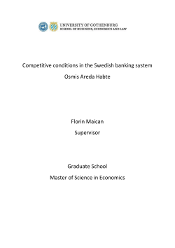 Competitive conditions in the Swedish banking