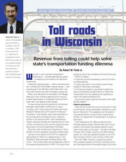 Toll roads in Wisconsin - Wisconsin Policy Research Institute